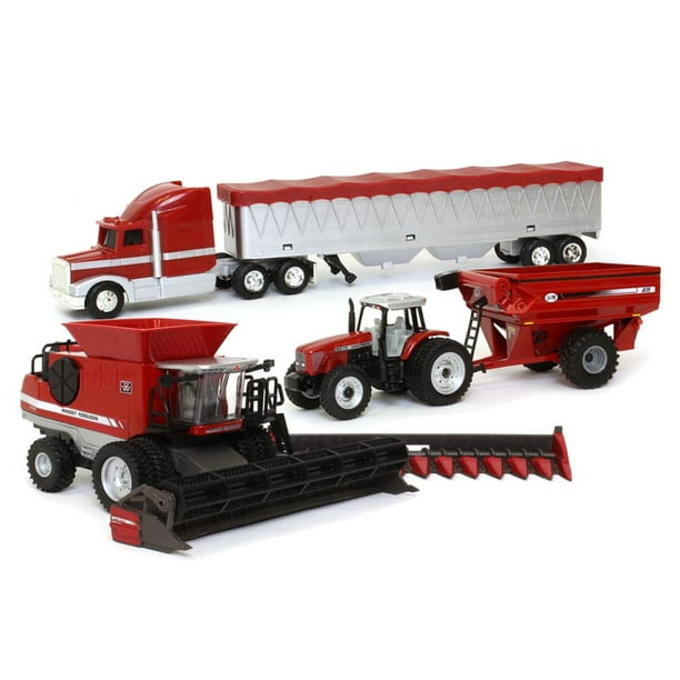 Massey Ferguson Harvesting Set With 9795 Combine By Ertl 1/64th Scale